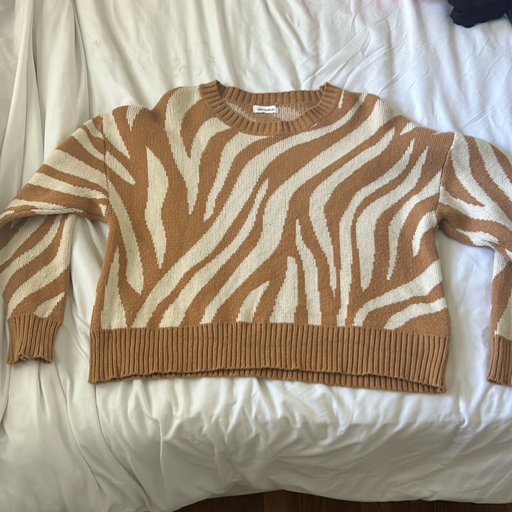 brown zebra sweater